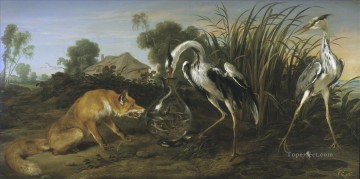 Wolf Painting - sable of the fox and the heron